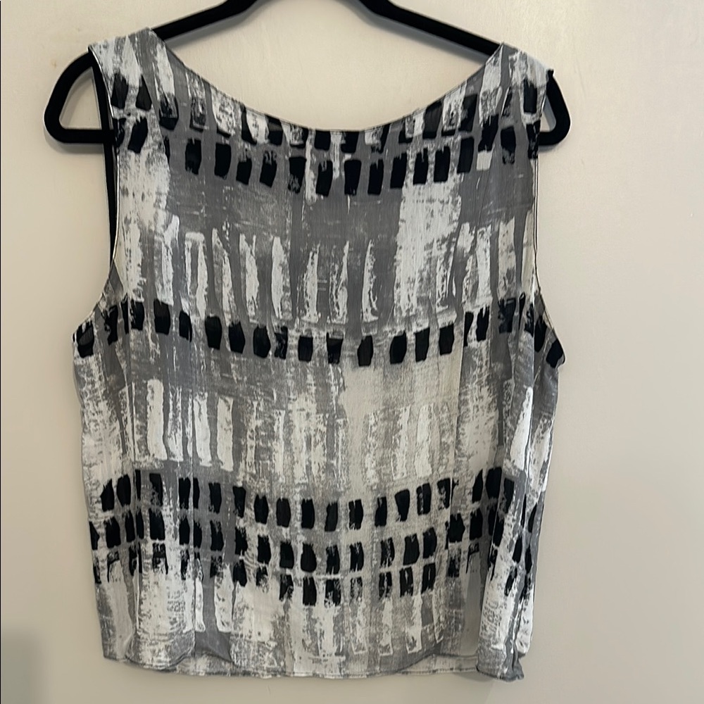 Abstract Black and Gray Women's Top